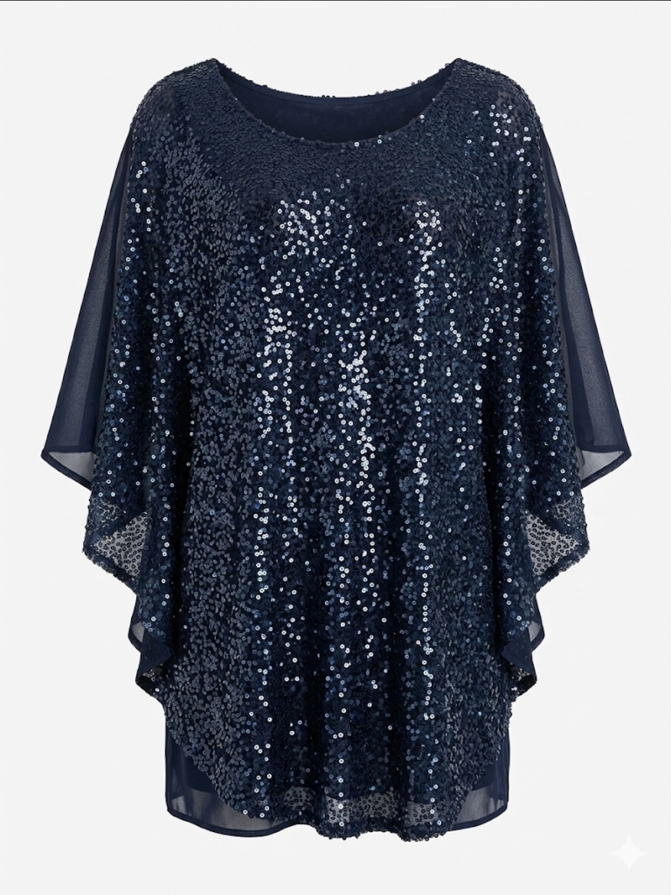 Blusa con capa de Gaza y Lentejuelas (Pieza Unica)